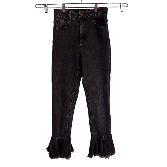 Asos Women’s Embellished Kick Flare Leg Black Jean‎ Size 26 - Picture 1 of 9